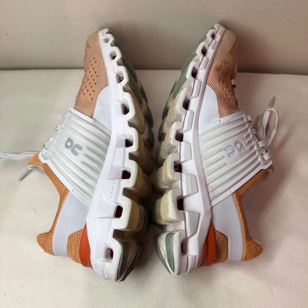 On Cloudswift Womens 7.5 Running Shoes Orange White‎ Mesh Low Top 41.99003